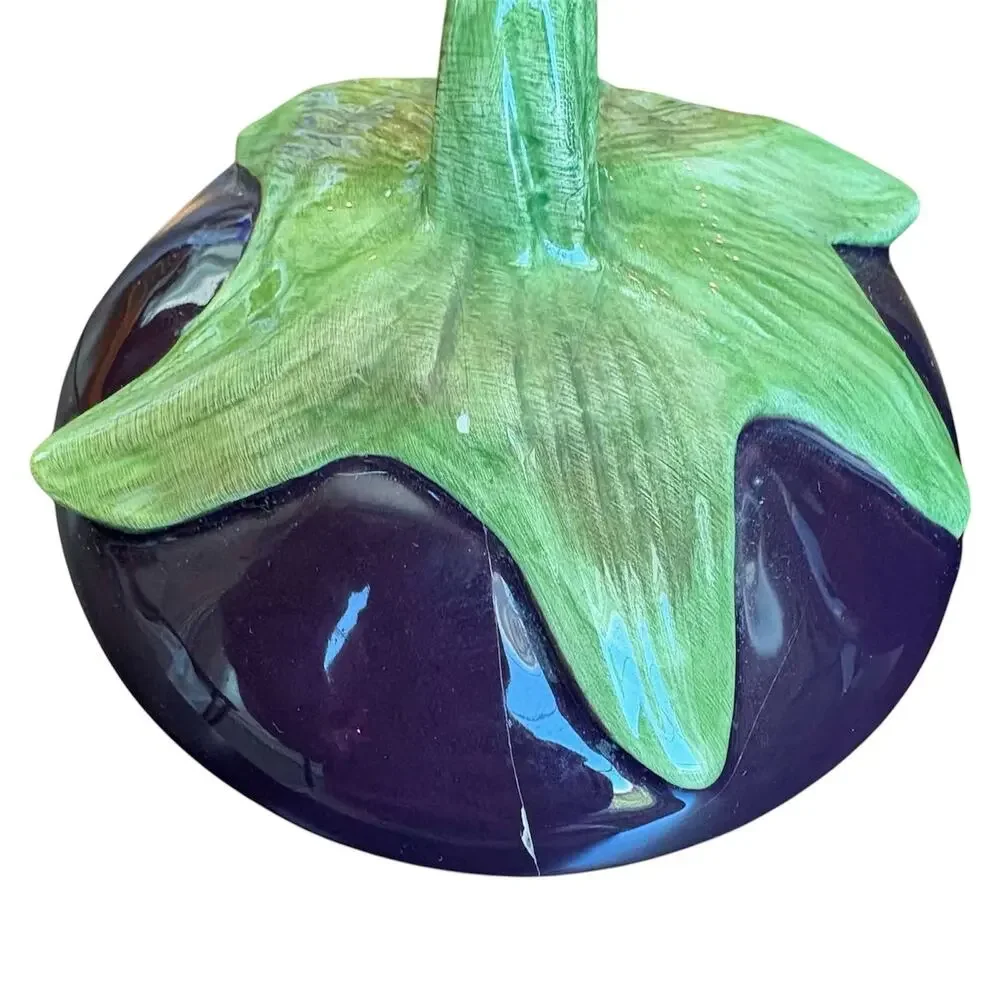 Vintage H&HD Mexico Eggplant Cookie Jar Purple Ceramic Canister Aubergine